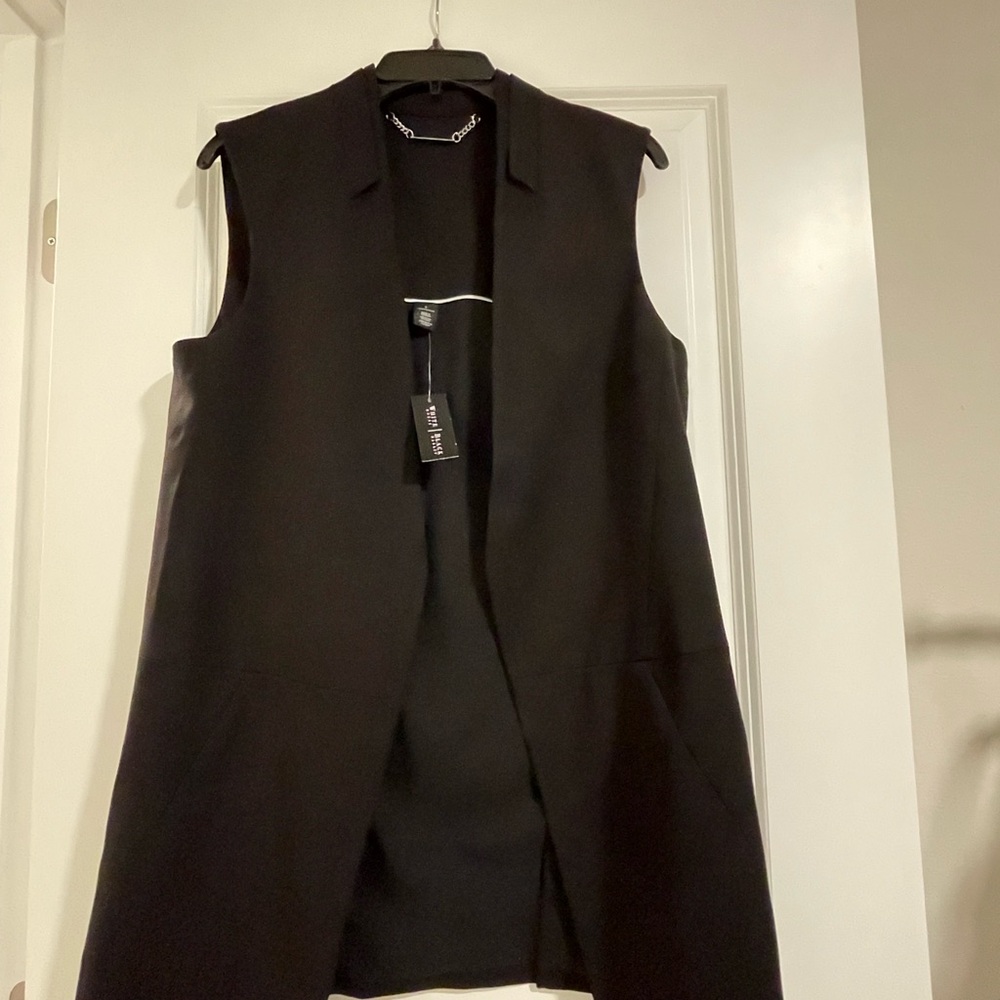 White House Black Market Black Vest NWT